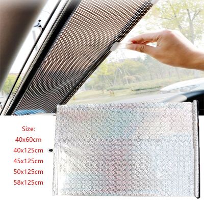 ร่มกันแดดสำหรับหน้าต่างด้านหน้ารถแบบยืดหดได้ม่านที่คลุมกันแดดตกแต่งภายในรถอุปกรณ์ป้องกันกระจกหน้ารถ