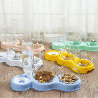 Cat Automatic Feeder พลาสติก3-In-1ชามอาหารสุนัขชามคู่อ่างเก็บน้ำอัตโนมัติเครื่องดื่ม Cat Feeding อุปกรณ์เสริม