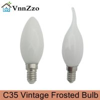 VnnZzo C35 E14 E27 Led Candle Vintage Retro Dimming Frosted 110V 220V Filament Bulbs Lamp For Chandelier Lighting high quality