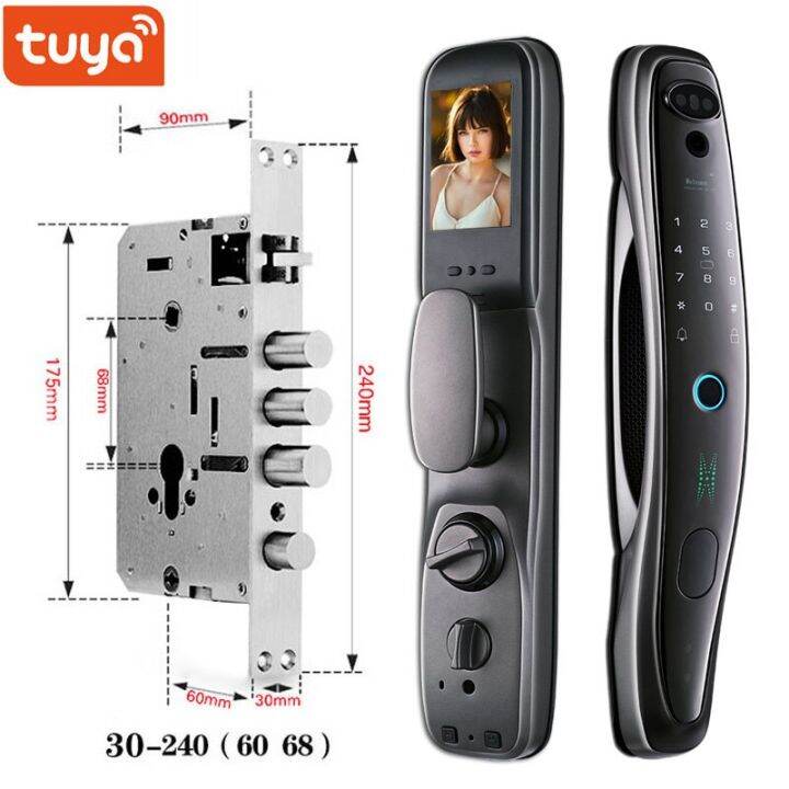 tuya-หน้าจออัจฉริยะ3d-ใบหน้าความปลอดภัยของประตูล็อคกล้อง-amp-ใบหน้ารหัสผ่านโดยใช้ลายนิ้วมืออัจฉริยะปลดล็อคชีวมาตร