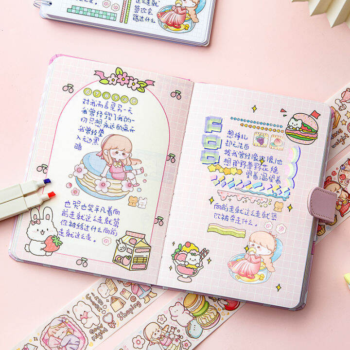 color-notebook-student-notebook-student-ledger-three-dimensional-title-page-magnetic-buckle-ledger-cartoon-notebook-cute-notebook