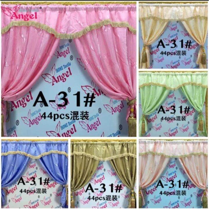 Half Curtain for Living with Scallop Slit Curtain Room Divided Curtain