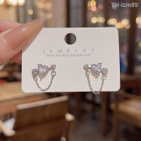 ? เครื่องประดับ Senior design an arrow through a heart the feeling of love earrings female S925 silver needle delicate zircon love stud earrings earrings