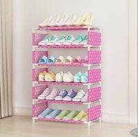 (มี 3 สี) MGN ชั้นวางรองเท้า DIY ( ขนาด 60 x 85 x 30 )   6 ชั้น 18 คู่ Shoes Rack (ปรับได้)   - KA 36- 38