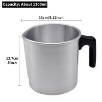 1.2L Aluminum Pouring Pitcher Portable Heat Resistant Candle Melting Pot Easy Clean With Handle Dripless Home Kitchen DIY Crafts