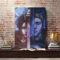 Sumanssa Shingeki No Kyojin Levi Erwin Smith อะนิเมะผ้าใบ Wall Art ตกแต่งโปสเตอร์พิมพ์สำหรับห้องนั่งเล่นห้องนอนตกแต่งภาพวาด