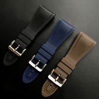 202130mm Men Woman Black Brown Blue Really Soft Rubber Watch Band Strap For Bvlgari OCTO 101964 Bracelet Wristband