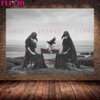 Gothic Vintage Wall Art: Plague Doctor Sisters &amp; Gas Mask Lady ภาพวาดผ้าใบ-สีดำ-สีขาวโปสเตอร์พิมพ์ Decor Liyanhong2