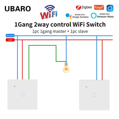 【DT】hot！ UBARO Tuya Wifi Stair Glass Panel Sensor  1 Gang 2 Way