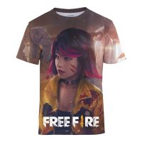 Free Fire Kids Boy Print T-Shirt  Game Crew Neck Shirt Daily Top