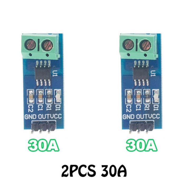 บอร์ดตรวจวัดกระแสตรงกระแสสลับ2ชิ้นรุ่น-acs712สำหรับ-arduino-แผงวงจรตรวจจับ5a-โมดูลเซ็นเซอร์ปัจจุบันของห้องโถง20a-30a