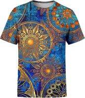 Mens 3D Digital Printed T-Shirt Retro Printing Design Pattern Tops Tees Fashion Comfy Casual Summer Short Sleeve (Multicolor 6,X-Large)