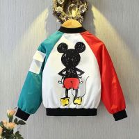 ZZOOI Disney Baby Boys Girls Coats Cartoon Mickey Zipper Hoodies Jacket For Kids Sweatshirt Children Windbreaker Outerwear 1-6 Years