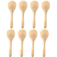 RUDMALL 8pcs Diy Wood Painting Maracas ที่ยังไม่เสร็จมือทาสีปาร์ตี้ Maracas Favours