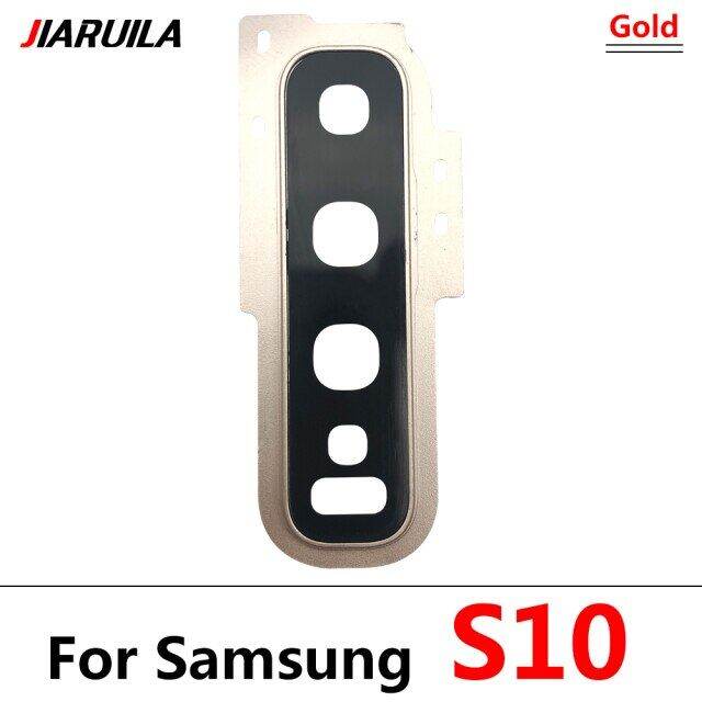 สำหรับ Samsung Galaxy S10บวกกระจกกล้องมองหลังฝาปิดเลนส์พร้อมอะไหล่ทดแทนที่ยึดเฟรม Th 6616