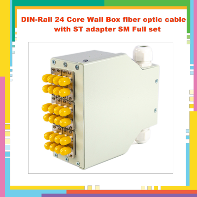 DIN-Rail 24 Core Wall Box fiber optic cable with ST adapter SM
