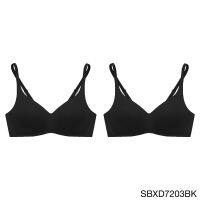 [ แพ็ค 2 ชิ้น ] Sabina เสื้อชั้นใน Invisible Wire (ไม่มีโครง) รุ่น Perfect Bra รหัส SBXD7203 สีดำ