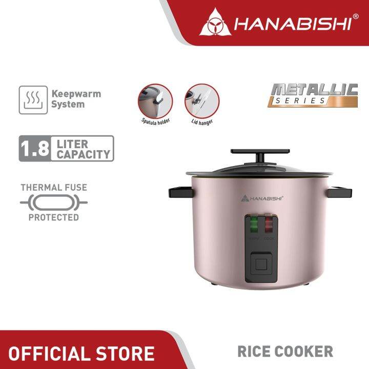 Hanabishi Rice Cooker Metallic Series HRCPT Teflon Inner Pot Good for 7