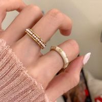 Senior feeling pearl zircon ring opening when fair adjustment ring 2023 new web celebrity personality index finger ring