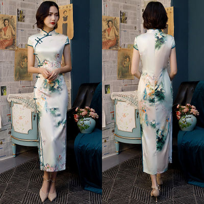 HOT LOZKLHWKLGHWH 576ปรับปรุงชุด cheongsam เด็กสาว 2020 ใหม่ย้อนยุคสไตล์จีน cheongsam อารมณ์ยาวและสง่างาม