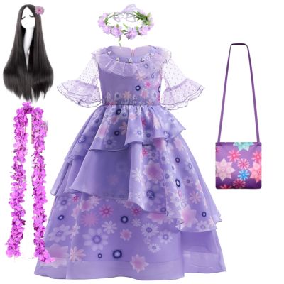 Mirabel Cosplay Costumes Encanto Fancy Princess Dresses Children Birthday Carnival Party Clothing Kids Clothes Isabela Dress Up