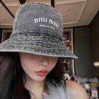 High version miu retro cowboy fishermans miu miuˉhat children summer fashion Joker UV-proof large-brimmed sunshade basin hat.