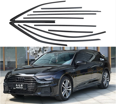 อะไหล่รถยนต์สำหรับ Audi A6 C8 Avant/allroad 2019 2020 2021 2022 Black Knight ประตูบานเลื่อนหน้าต่างเต็มกรอบกลางเสาตกแต่งปั้น87Tixgportz