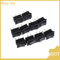 [Buytra] 10pcs 10*15mm Small Black Rocker Switch KCD1-11 250VAC/3A 6A 125V AC 2P Switches