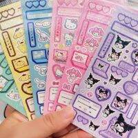 Kawaii Sanrio สติกเกอร์ลายอะนิเมะ Kuromi My Melody Cinnamoroll Decals กราฟฟิตี Kids Toys สติกเกอร์ตกแต่ง