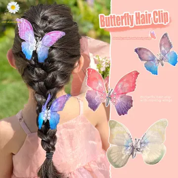 Wholesale Embroidery Butterfly Hair Clips for Kids Girls Hairpin Women Hair  Accessories Headdress Ornament From m.