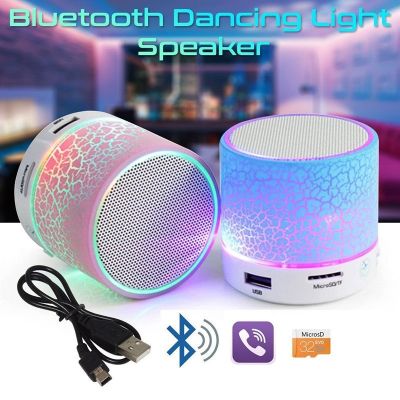 Portable Mini LED Bluetooth Speaker TF USB FM With Mic For Phone