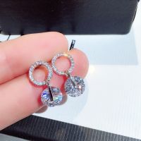 [COD] Round rhinestone earrings women version Dongdaemun short diamond ring zircon wholesale