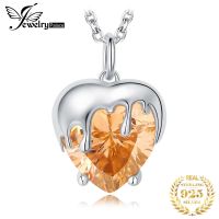 Jewelrypalace New Arrival Honey Heart 11Ct Morganite Color Gemstone 925 Sterling Silver Pendant Necklace For Woman Gift No Chain