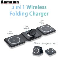 ZZOOI 15W Magnetic Wireless 14 Charger for Iphone 14promax 13 12  Apple Airpods Pro iWatch Portable Foldable Fast Charging Dock