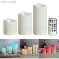 3pcs LED Flickering Flame Candlesticks Battery Operated Simulated Candle Lamp Decoration with Remote Control for Festival Party