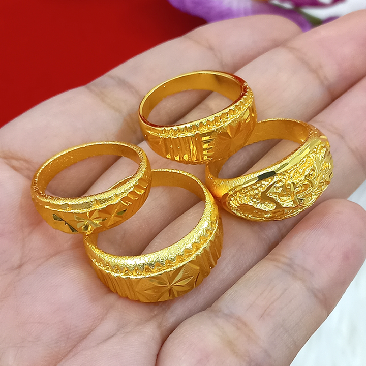 แหวนทอง-1-2สลึง-แหวนตัดลาย-แหวนหงส์คู่มังกร-แหวนทองเหลืองแท้-ใส่แทนแหวนทองแท้ได้-ชุบเศษทอง-ทองไมครอน-เสริมดวงเสริมบารมี
