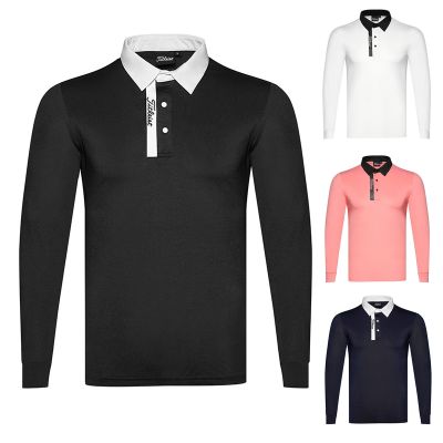 Callaway1 Le Coq DESCENNTE Amazingcre Titleist J.LINDEBERG FootJoy XXIO∋  Golf clothing mens long-sleeved T-shirt sports quick-drying breathable polo shirt loose jersey GOLF top lapel