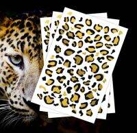 Temporary Tattoo Leopard Print Bronzing Waterproof Fake Tattoo Men Women Face Stickers Party Stickers Cool Stuff