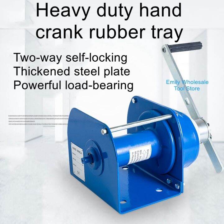 Heavyduty hand winch 1T manual selflocking brake winch rope tightener