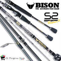 คันเบ็ด BISON  S2 รุ่น NEW S2 กระทิงดำ  สีโทนดำดุ หล่อจบครบทุกงานตีเหยื่อปลอม เหนียวทนต่อการอัดปลาสำหรับงานตีเหยื่อปลอม