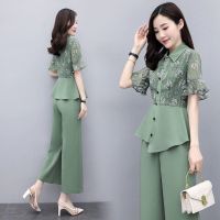 COD DSFGERRTYTRRE Two Piece Set Wide Leg Pants 2021 Large Fashion Top Casual Korean Women Suit