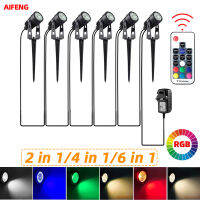 LED RGB Outdoor Lamp Garden Light Lawn Lamp Waterproof 246in 1 Remote Control Christmas Path Spotlights Treelight