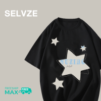 SELVZE ฉบับภาษาเกาหลีของแฟชั่นดาวคนรักรูปแบบเสื้อยืดใหญ่กว่าปกติสำหรับ Woman1