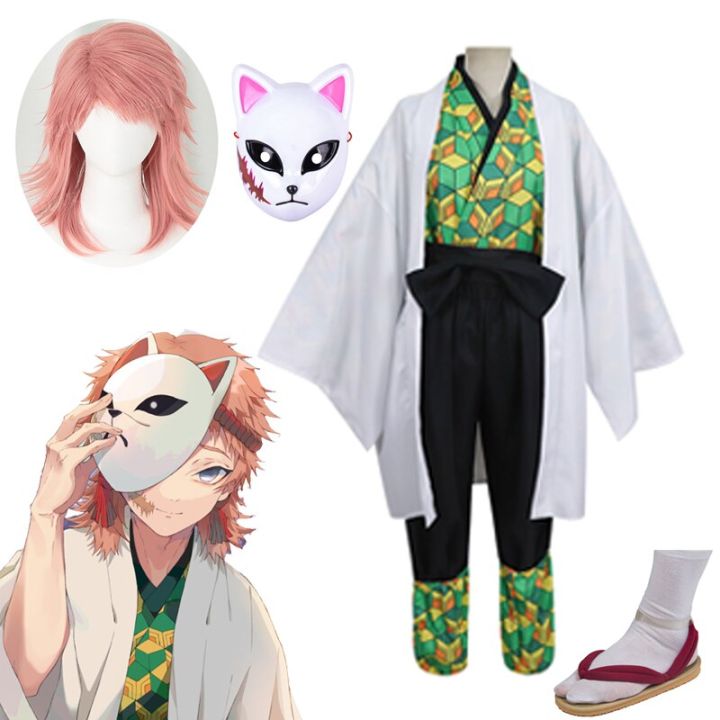 demon-slayer-cosplay-kid-adult-costume-makomo-sabito-urokodaki-kamado-tanjirou-kimono-halloween-carnival-tattoo-mask-wig-clothes