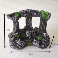 เสาหินโรมันแต่งตู้ปลา  7 x 9 x4.5 cm  เรซิ่น