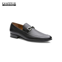 DAPPER รองเท้าหนังทำงาน แบบสวม Horsebit Buckle Loafers สีดำ