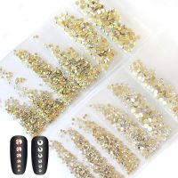 Mix Colors Mix Size SS3-SS10 1440PCS Nail Art RhinestonesCrystal Flat Back Non Hotfix Stone Diamonds For 3D Nails Decorations