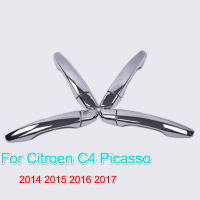 Funduoo สำหรับ Citroen C4 Picasso Grand C4 Picasso 2014-2019ใหม่ Chrome รถประตูฝาครอบสติกเกอร์จัดส่งฟรี