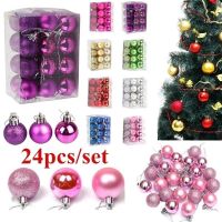 24Pcs/set Christmas Xmas Tree Ball Bauble Hanging Home Party Ornament Decor