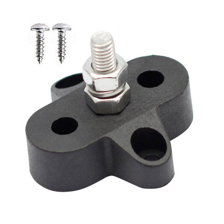 Black 48V Single M6 Positive Negative Terminal Block BusBar Dc Heavy